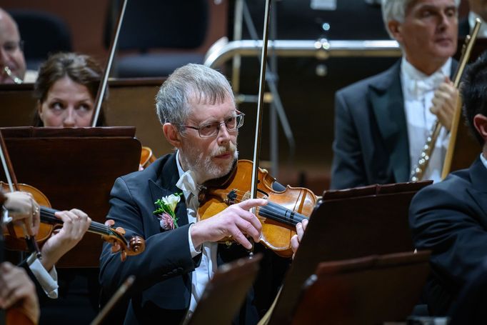 Snímek ze zahajovacího koncertu sezony České filharmonie.