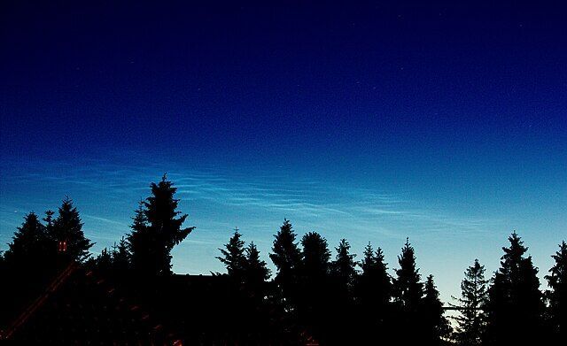 Svítící oblaka nad Polskem