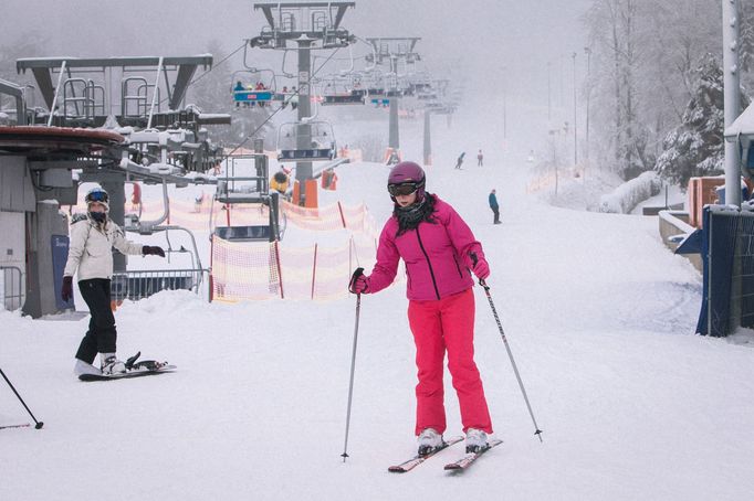 Lipno nad Vltavou v zimě.