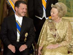 Královna Beatrix s jordánským monarchou Abdalláhem