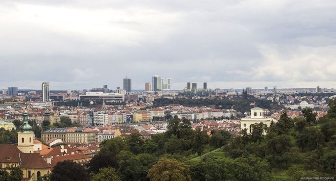 Rezidence Park Kavčí Hory - vizualizace, pohled od Pražského hradu