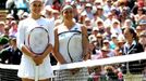 Marion Bartoliová a Sabine Lisická před finále Wimbledonu 2013.