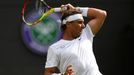 Rafael Nadal v prvním kole Wimbledonu.