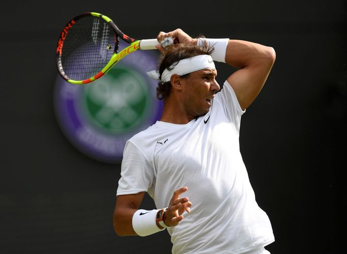 Rafael Nadal v prvním kole Wimbledonu.