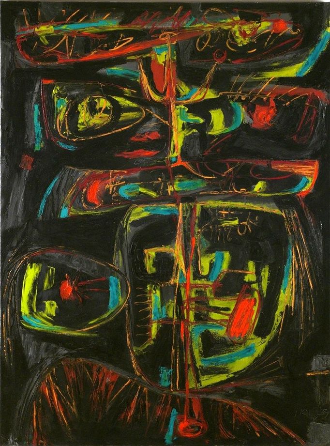 Jan Kotík: Hlava krále (malba), 1959 (olej, plátno)