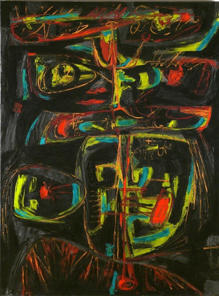 Jak Kotík: Hlava krále (malba), 1959 (olej, plátno)