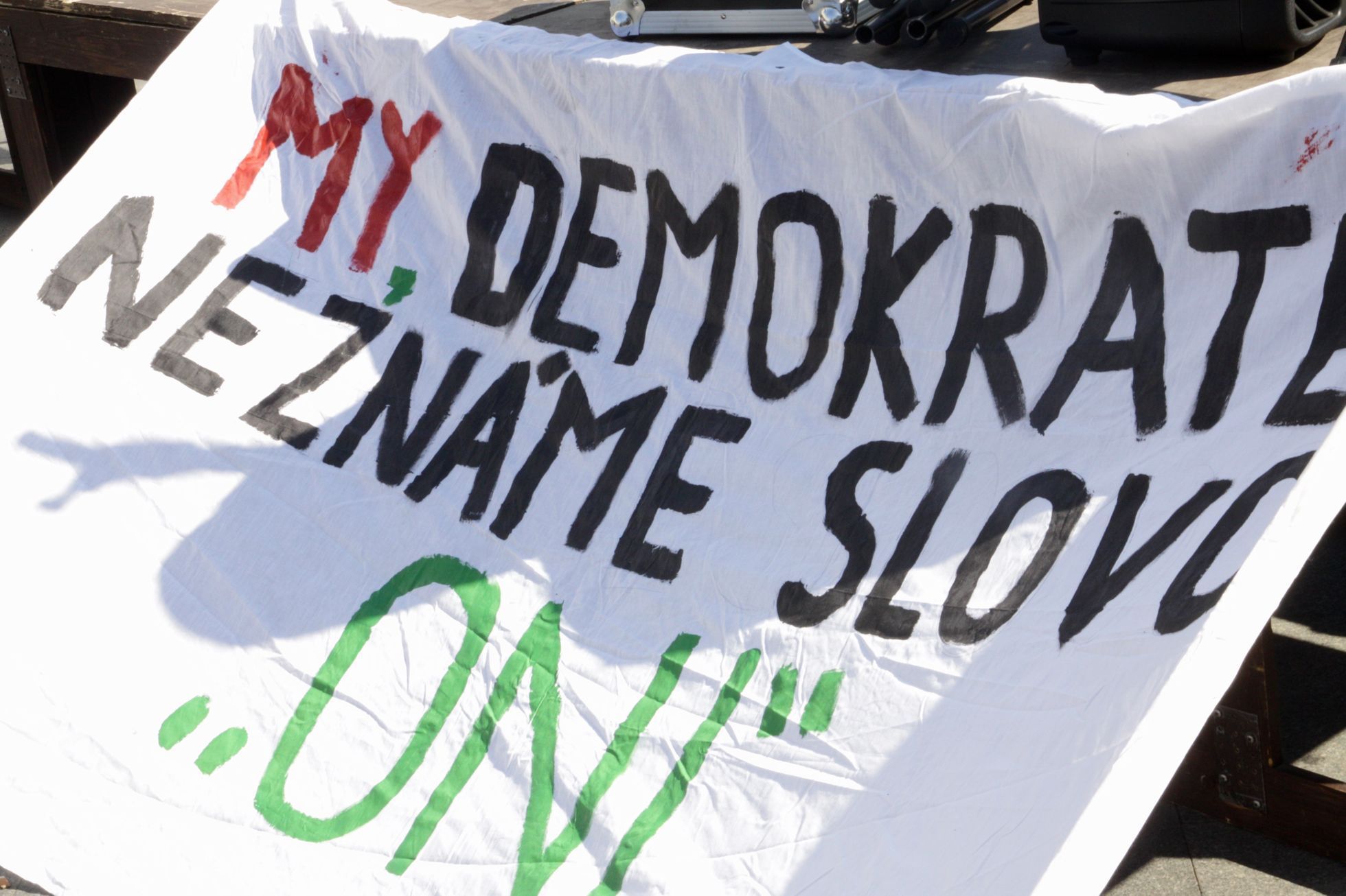 Zastánci a odpůrci na Václavském náměstí