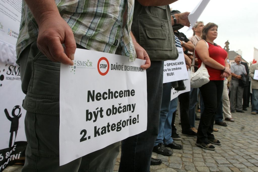 Demonstrace starostů proti daňové diskriminaci