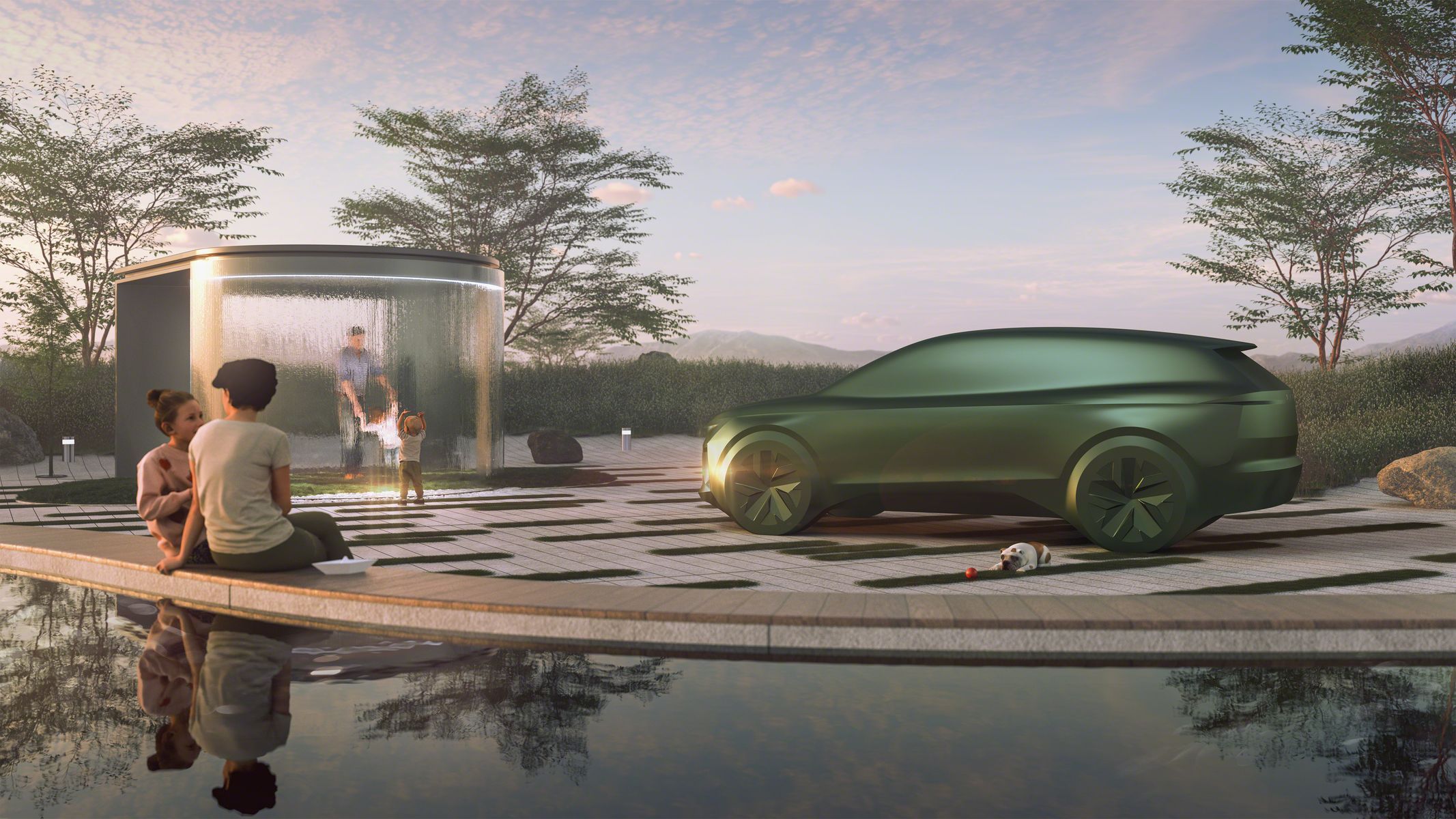 Škoda Auto - sochy chystaných elektromobilů