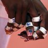 Americká volejbalistka Destinee Hookerová, nehty na olympijských hrách v Londýně 2012