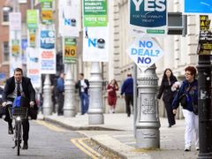 Kampaň před referendem v Dublinu.