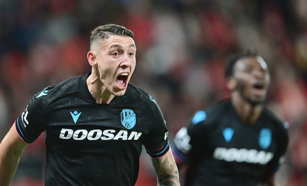 Erik Jirka po gólu do sítě Slavie