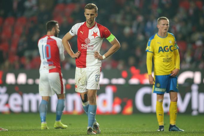 Tomáš Souček v zápase 16. kola Slavia - Teplice