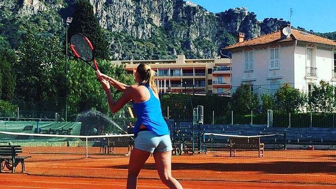 Petra Kvitová trénuje v Monaku.