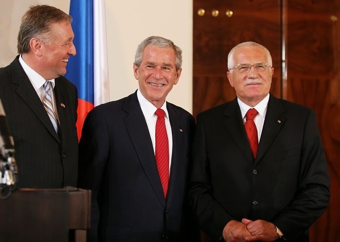 George Bush v Praze - tisková konference