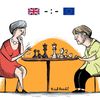 Mayová Merkelová brexit kresba