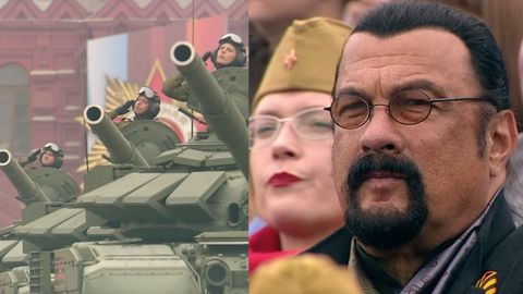 Rusové vyslali na Rudé náměstí své nejmodernější zbraně. Obdivoval je i herec Seagal