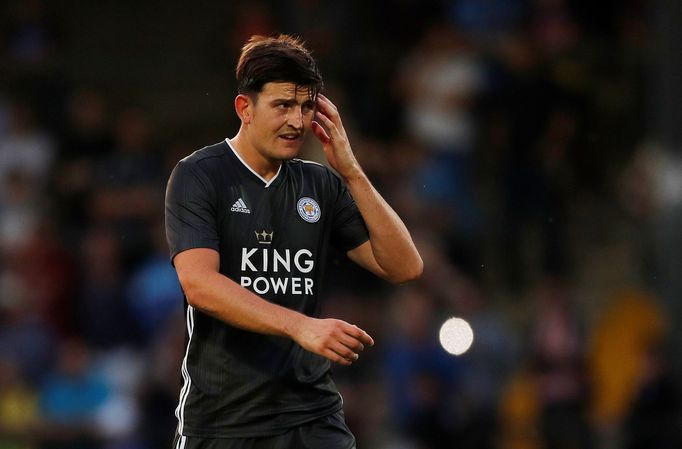 Harry Maguire v dresu Leicesteru.