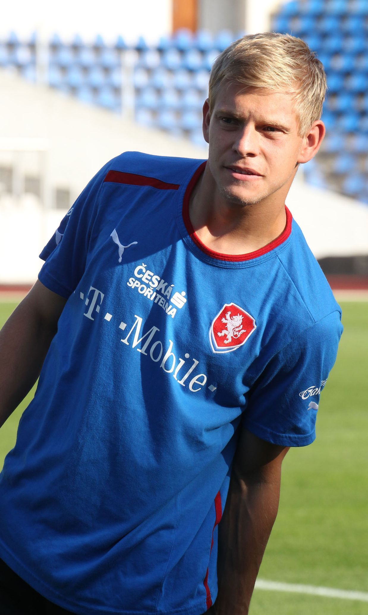 Český fotbalový reprezentant Matěj Vydra během tréninku před přípravným utkáním s Finskem v sezóně 2011/12.