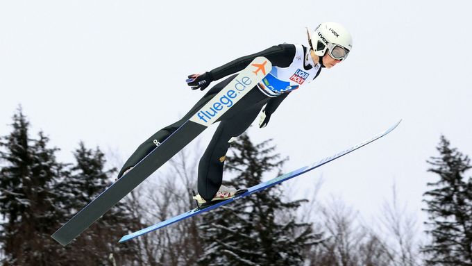 Nordic Skiing - FIS Nordic World Ski Championships - Planica, Slovenia - February 26, 2023 Czech Republic's Karolina Indrackova in action during the Mixed Team HS102 REUT