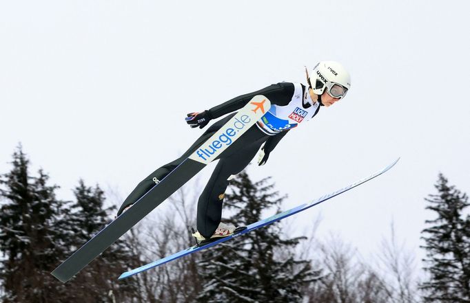 Nordic Skiing - FIS Nordic World Ski Championships - Planica, Slovenia - February 26, 2023 Czech Republic's Karolina Indrackova in action during the Mixed Team HS102 REUT