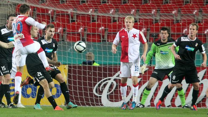 Štěpán Koreš (18) svým gólem rozhodl o vítězství Slavie  proti Znojmu.