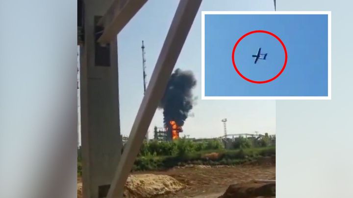 "Je ten dron z Ukrajiny? To určitě ne." Video ukazuje, jak Rusy rychle přešel smích; Zdroj foto: Aktuálně.cz