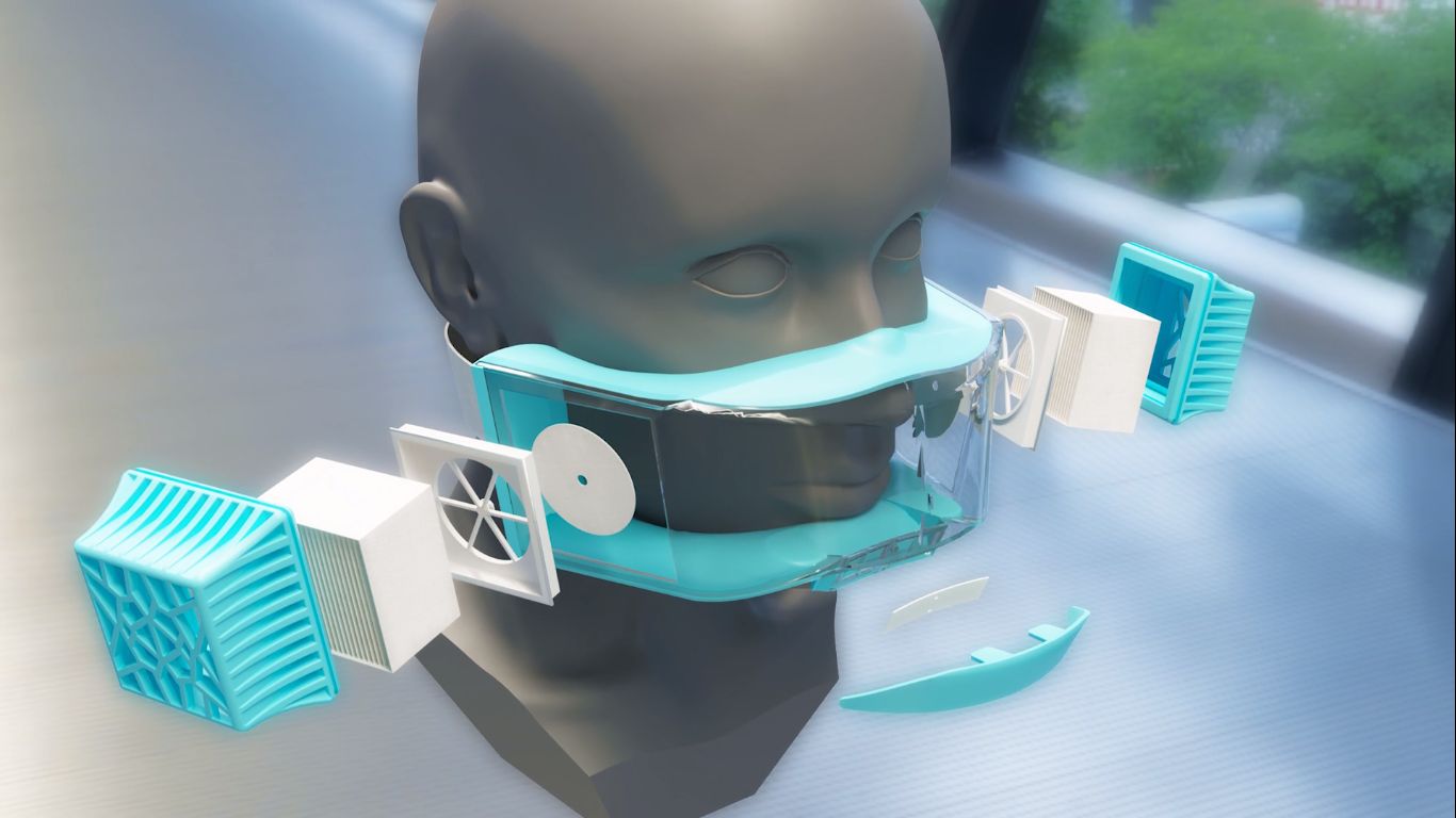 Průhledný respirátor s vysokou účinností, který vyrábí 3D tiskárna v Turnově