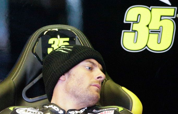 Britský motocyklista Yamahy Cal Crutchlow během tréninku na Velké ceně San Marina 2012 v MotoGP.