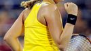 Petra Kvitová se raduje z postupu do osmifinále US Open