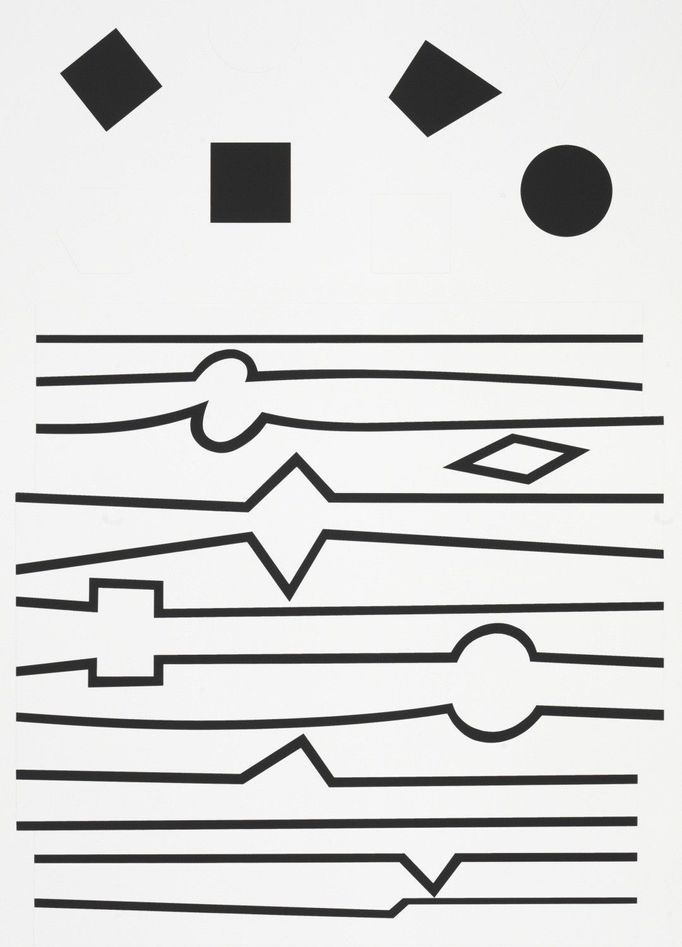 Victor Vasarely: MANDOLINE, 1954/1982, serigrafie, 60×40 cm.