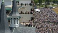 Na 132. ročník Kentucky Derby přišlo na dostihovcou dráhu v Louisville více než 150 000 diváků.