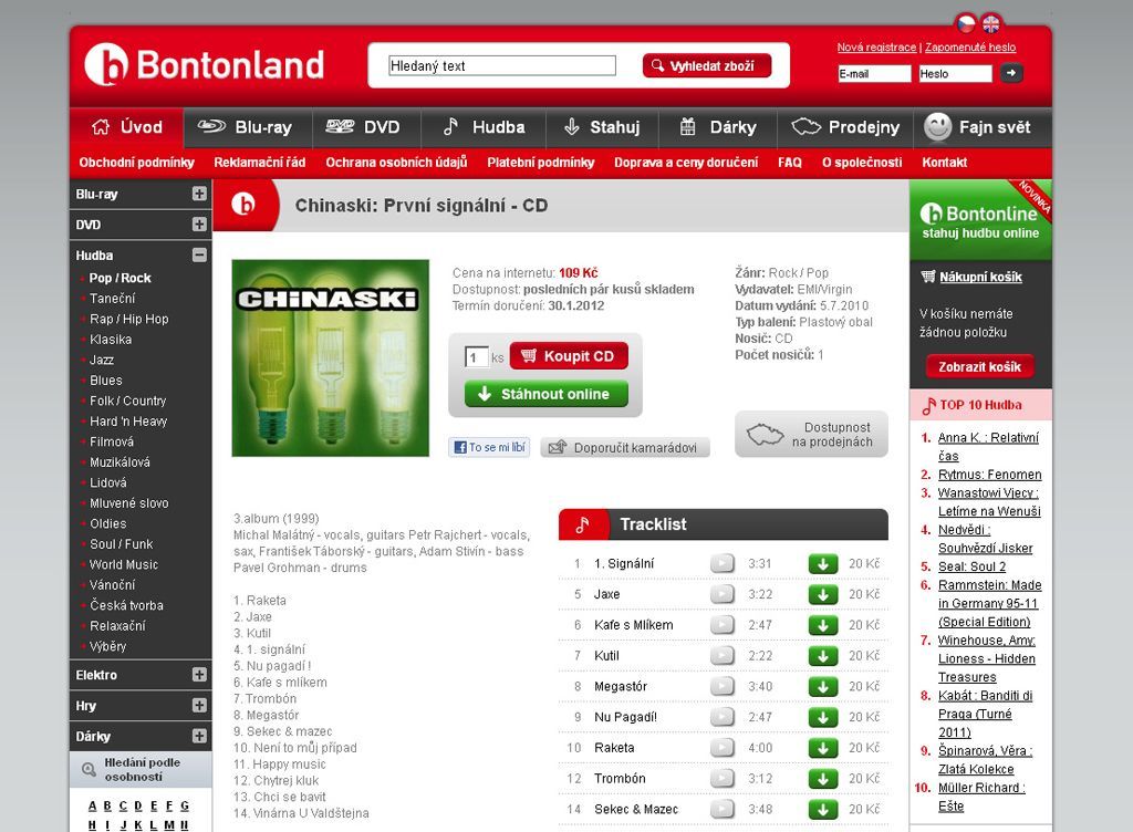 Bontonland - obchod s digitální hudbou - betaverze
