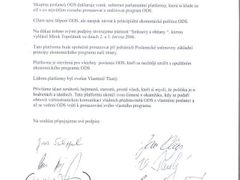 Prohlášení parlamentní platformy Vlastimila Tlustého.