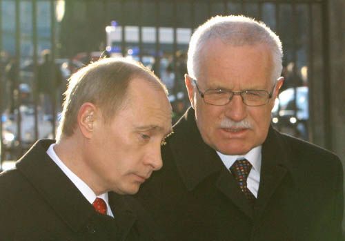 Prezident Vladimír Putin a Václav Klaus