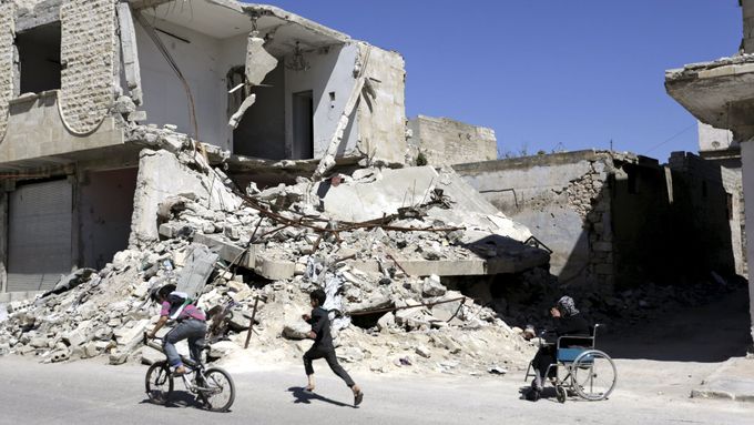 Sýrie, 1. dubna 2016. Maaret al-Numa, Idlib