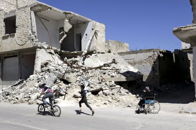 Sýrie, 1. dubna 2016. Maaret al-Numa, Idlib