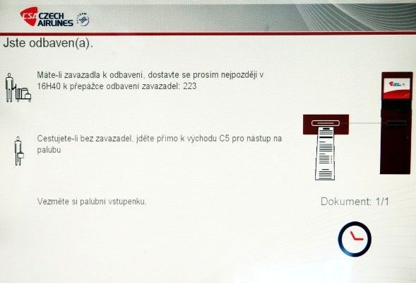 Self check-in Ruzyně