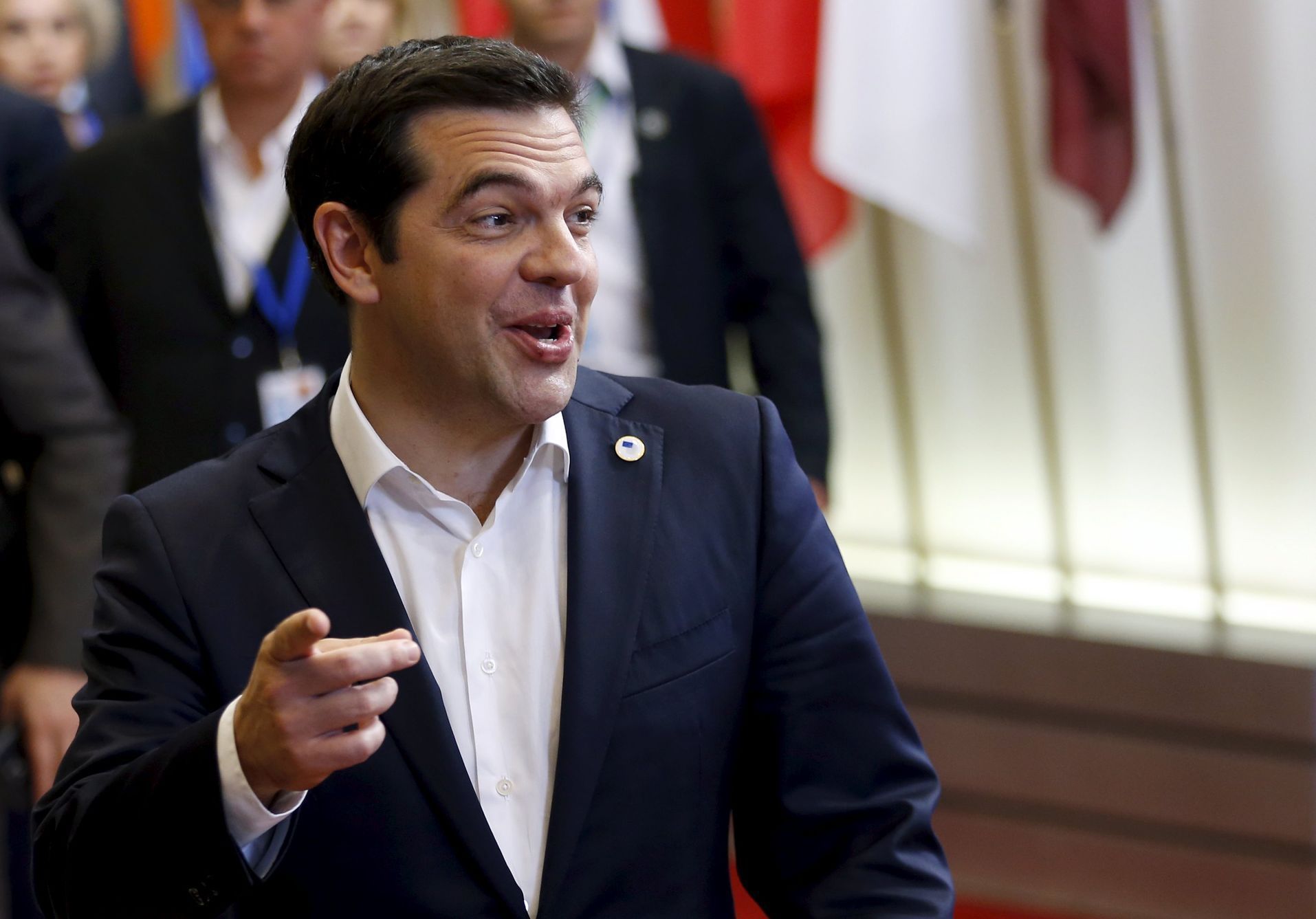 Řecký premiér Alexis Tsipras na krizové summitu eurozóny