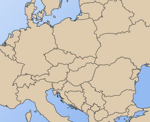 Střední Evropa - mapa