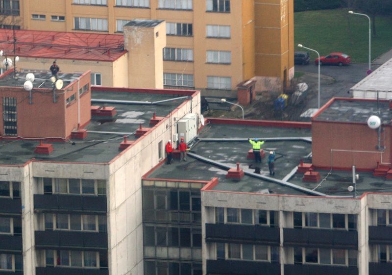 Vrtulník Vodafone nad Prahou