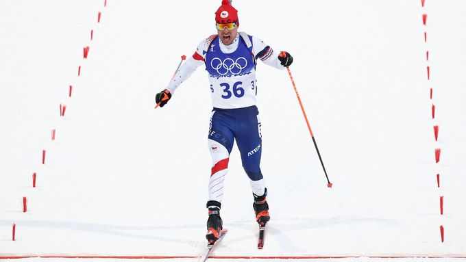 Michal Krčmář v cíli olympijského sprintu