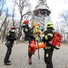Hasičské cvičení Staroměstská radnice, orloj, Petřín, hasiči, požární cvičení, hasičský záchranný sbor, požár, evakuace