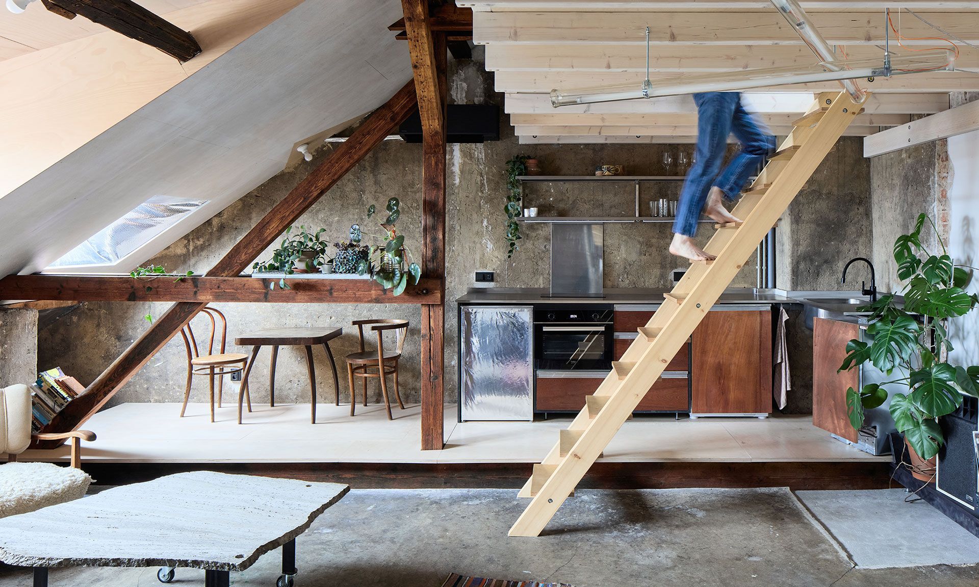 byt, interiér, rekonstrukce, půda, ateliér