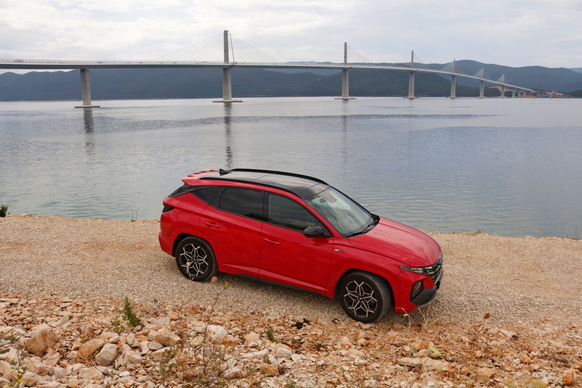 Reportáž Chorvatsko most Pelješac Hyundai Tucson srpen 2022