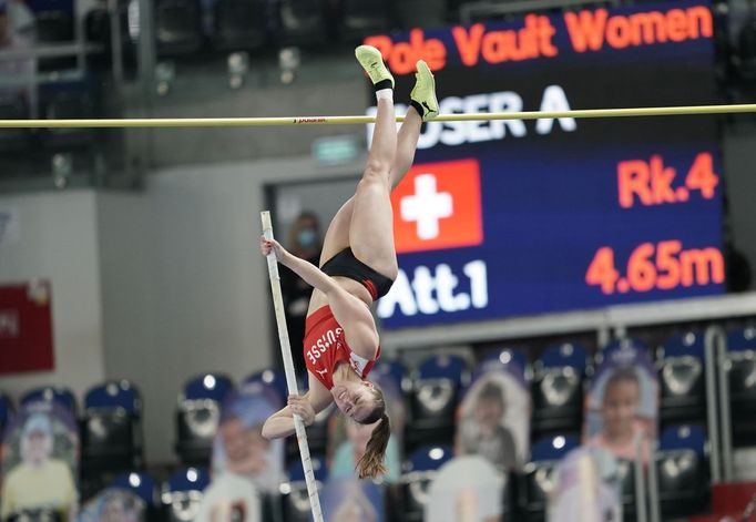 Tyčkařka Angelica Moserová ze Švýcarska na HME 2021 v Toruni