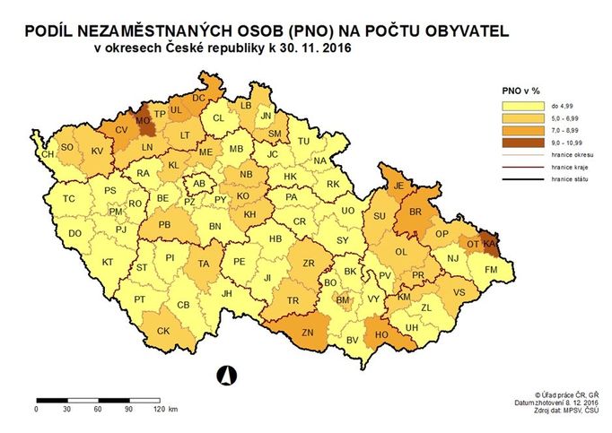 Nezaměstnanost v listopadu