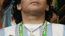 Argentinský tým opět v hledišti podpořil bývalý vynikající hráč Diego Maradona.