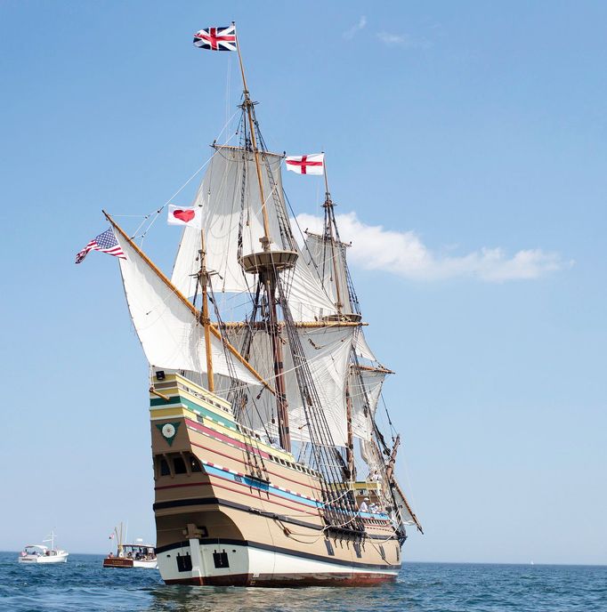 Návrat nově zrekonstruované repliky historické plachetnice Mayflower II