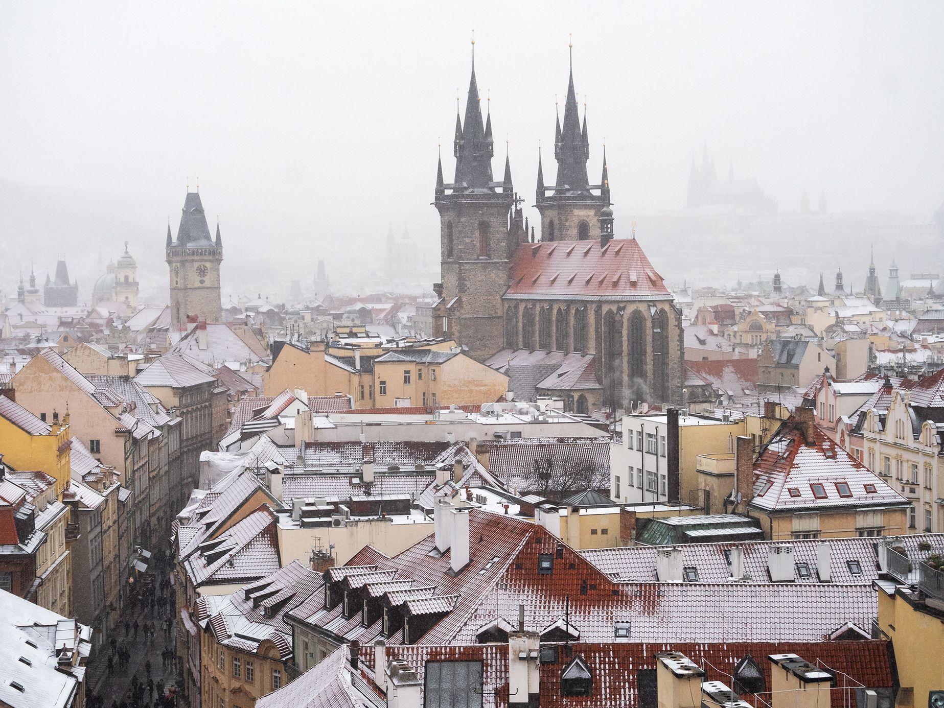 Zasněžená Praha 2019